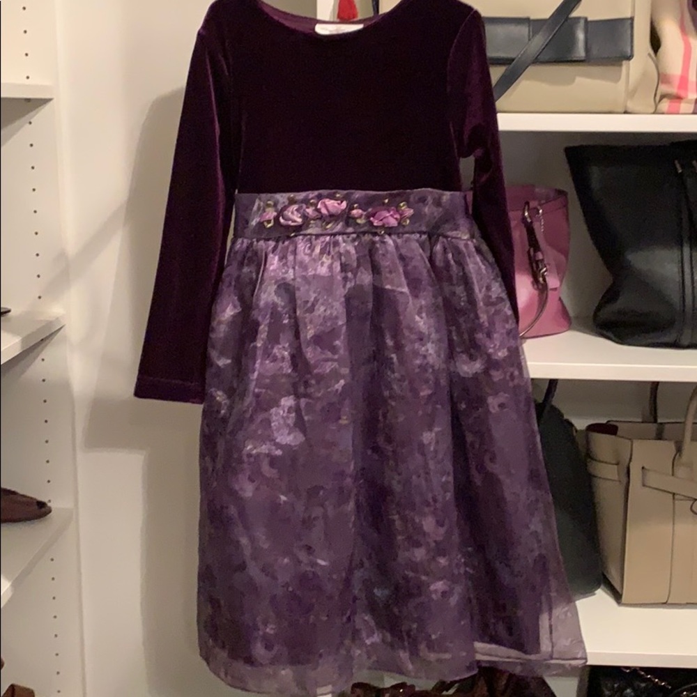 Purple velvet Rare Editions formal dress